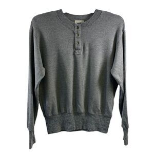 Monrow + Soul Cycle Gray Det Embroidered Sweatshirt Size XS